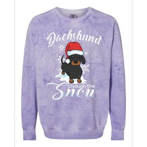 Daschund Through The Snow Dog Lovers Festive Great Gift Colorblast Crewneck Sweatshirt