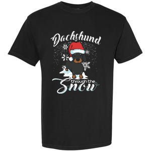 Daschund Through The Snow Dog Lovers Festive Great Gift Garment-Dyed Heavyweight T-Shirt