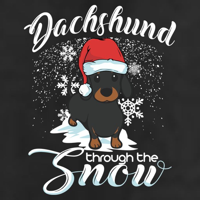 Daschund Through The Snow Dog Lovers Festive Great Gift 7 Panel Mesh Trucker Snapback Hat