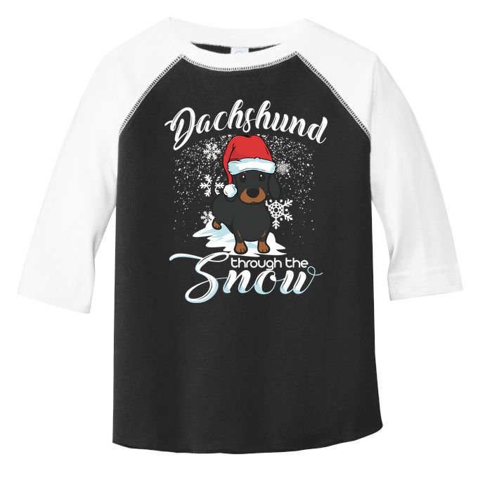 Daschund Through The Snow Dog Lovers Festive Great Gift Toddler Fine Jersey T-Shirt