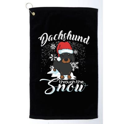 Daschund Through The Snow Dog Lovers Festive Great Gift Platinum Collection Golf Towel