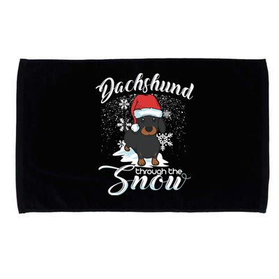 Daschund Through The Snow Dog Lovers Festive Great Gift Microfiber Hand Towel