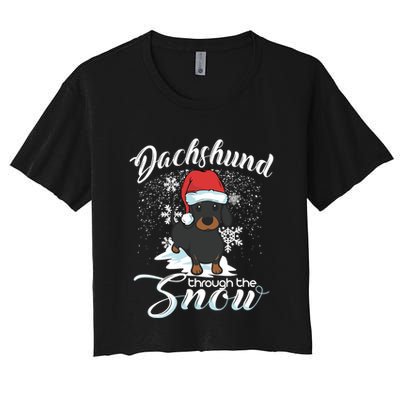 Daschund Through The Snow Dog Lovers Festive Great Gift Crop Top