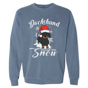 Daschund Through The Snow Dog Lovers Festive Great Gift Garment-Dyed Sweatshirt