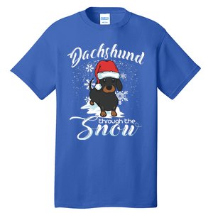 Daschund Through The Snow Dog Lovers Festive Great Gift Tall T-Shirt