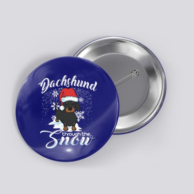 Daschund Through The Snow Dog Lovers Festive Great Gift Button