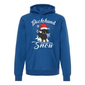 Daschund Through The Snow Dog Lovers Festive Great Gift Premium Hoodie