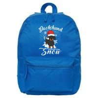 Daschund Through The Snow Dog Lovers Festive Great Gift 16 in Basic Backpack
