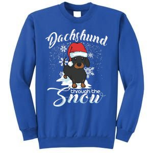 Daschund Through The Snow Dog Lovers Festive Great Gift Tall Sweatshirt