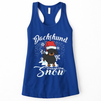 Daschund Through The Snow Dog Lovers Festive Great Gift Womens Tank Top