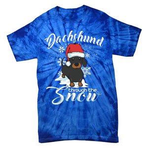 Daschund Through The Snow Dog Lovers Festive Great Gift Tie-Dye T-Shirt