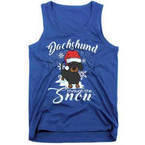 Daschund Through The Snow Dog Lovers Festive Great Gift Tank Top