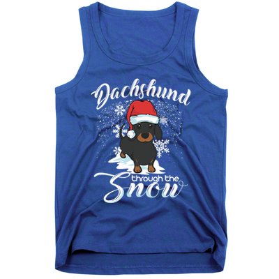 Daschund Through The Snow Dog Lovers Festive Great Gift Tank Top