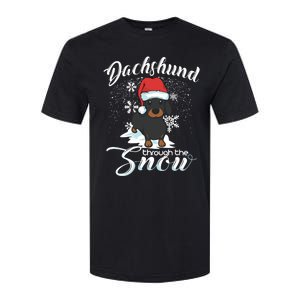 Daschund Through The Snow Dog Lovers Festive Great Gift Softstyle CVC T-Shirt