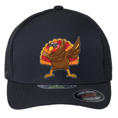 Dabbing Turkey Thanksgiving Cool Gift Flexfit Unipanel Trucker Cap