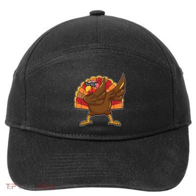 Dabbing Turkey Thanksgiving Cool Gift 7-Panel Snapback Hat