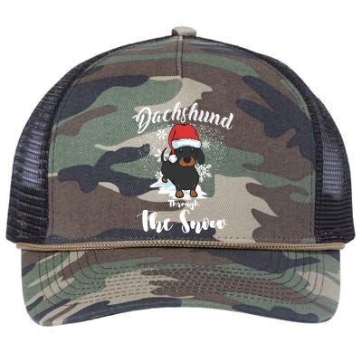 Daschund Through The Snow For Lovers Retro Rope Trucker Hat Cap