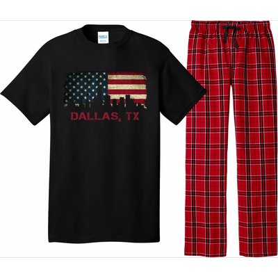 Dallas Tx Texas City Skyline Art Usa Flag American Cute Gift Pajama Set