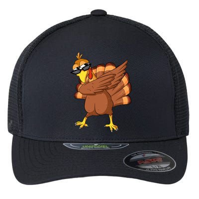 Dabbing Turkey Thanksgiving Day Celebration Pilgrim Turkey Funny Gift Flexfit Unipanel Trucker Cap