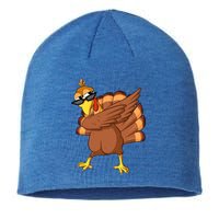 Dabbing Turkey Thanksgiving Day Celebration Pilgrim Turkey Funny Gift Sustainable Beanie