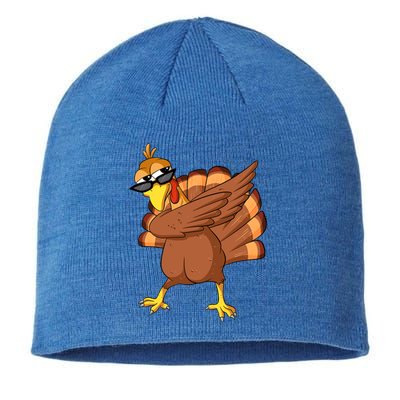 Dabbing Turkey Thanksgiving Day Celebration Pilgrim Turkey Funny Gift Sustainable Beanie