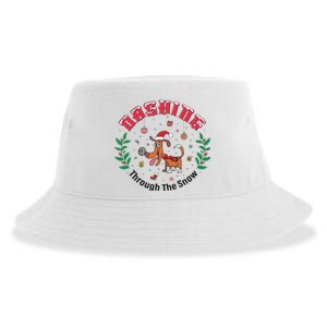 Dashing Through The Snow Cute Dog Christmas Xmas Sustainable Bucket Hat