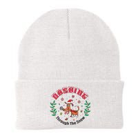 Dashing Through The Snow Cute Dog Christmas Xmas Knit Cap Winter Beanie