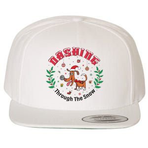 Dashing Through The Snow Cute Dog Christmas Xmas Wool Snapback Cap