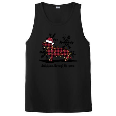 Dachshund Through The White Snow Retro Dachshund Lover Owner Great Gift PosiCharge Competitor Tank