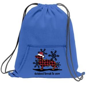 Dachshund Through The White Snow Retro Dachshund Lover Owner Great Gift Sweatshirt Cinch Pack Bag