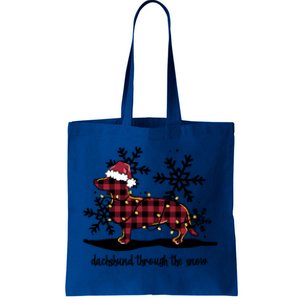 Dachshund Through The White Snow Retro Dachshund Lover Owner Great Gift Tote Bag