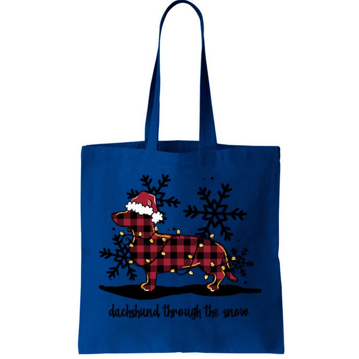 Dachshund Through The White Snow Retro Dachshund Lover Owner Great Gift Tote Bag