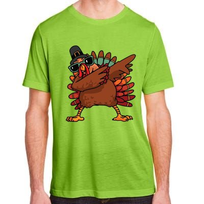 Dabbing Turkey Thanksgiving Day Pilgrim Funny Dab Gift Adult ChromaSoft Performance T-Shirt