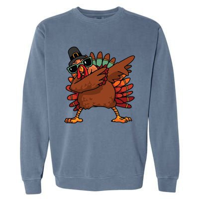 Dabbing Turkey Thanksgiving Day Pilgrim Funny Dab Gift Garment-Dyed Sweatshirt