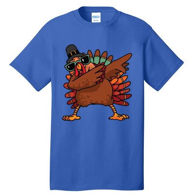 Dabbing Turkey Thanksgiving Day Pilgrim Funny Dab Gift Tall T-Shirt