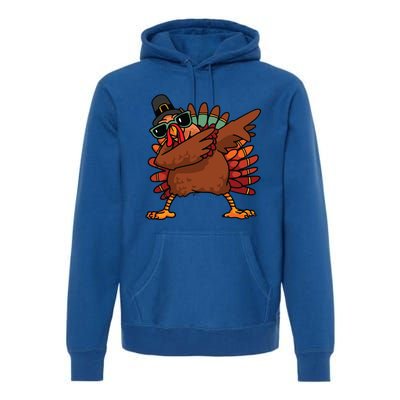 Dabbing Turkey Thanksgiving Day Pilgrim Funny Dab Gift Premium Hoodie