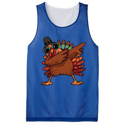 Dabbing Turkey Thanksgiving Day Pilgrim Funny Dab Gift Mesh Reversible Basketball Jersey Tank