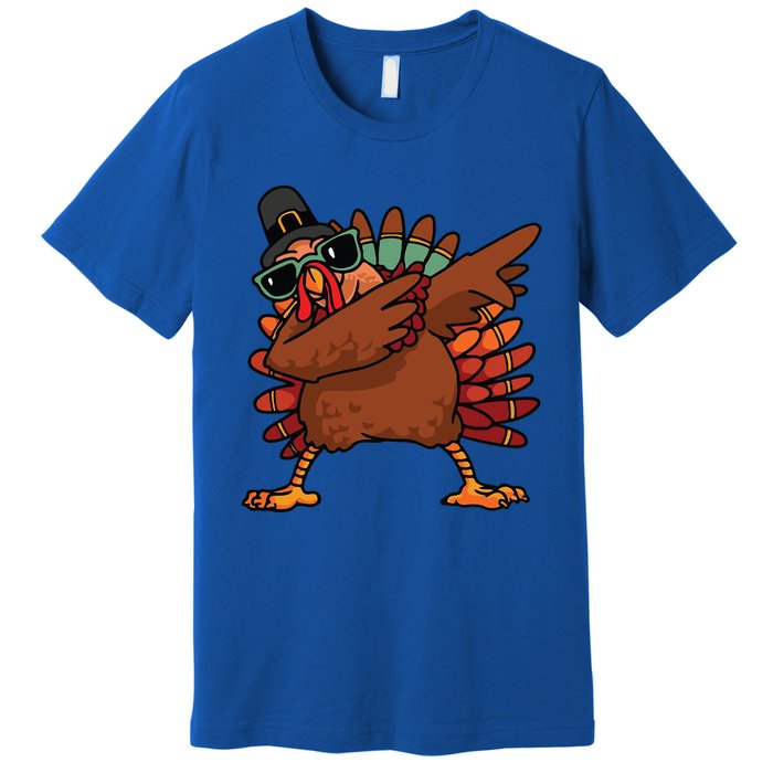 Dabbing Turkey Thanksgiving Day Pilgrim Funny Dab Gift Premium T-Shirt