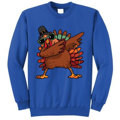 Dabbing Turkey Thanksgiving Day Pilgrim Funny Dab Gift Tall Sweatshirt