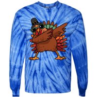 Dabbing Turkey Thanksgiving Day Pilgrim Funny Dab Gift Tie-Dye Long Sleeve Shirt