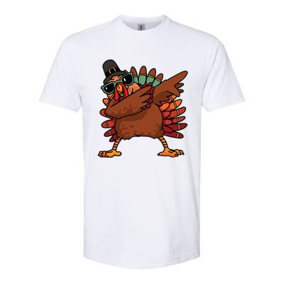 Dabbing Turkey Thanksgiving Day Pilgrim Funny Dab Gift Softstyle CVC T-Shirt