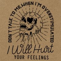 DonT Talk To Me When IM Overstimulated Skeleton Halloween Cotton Canvas Backpack