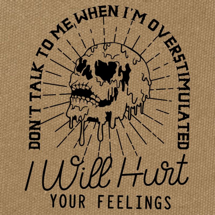 DonT Talk To Me When IM Overstimulated Skeleton Halloween Cotton Canvas Backpack
