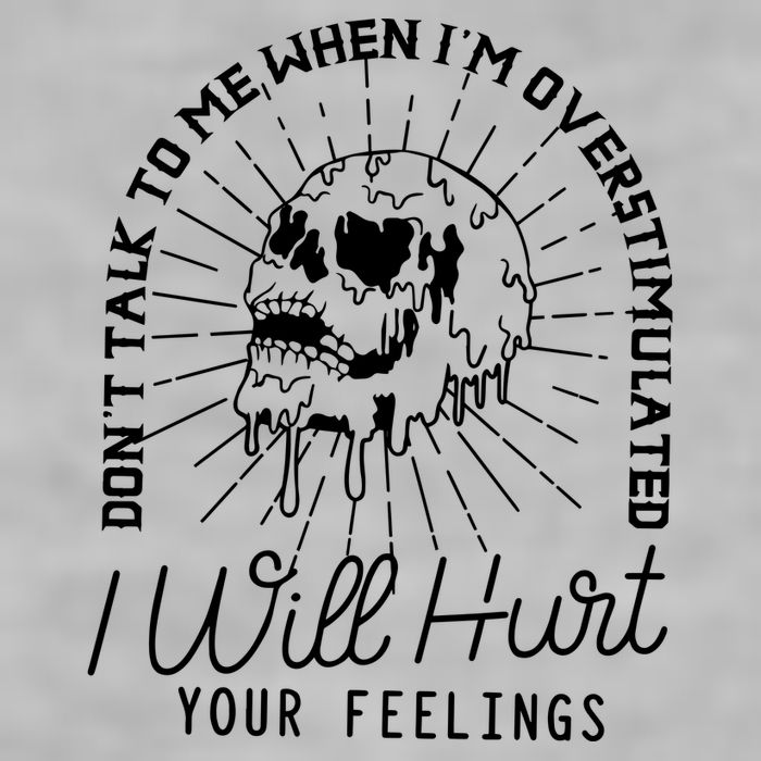 DonT Talk To Me When IM Overstimulated Skeleton Halloween Ladies PosiCharge Tri-Blend Wicking Tank