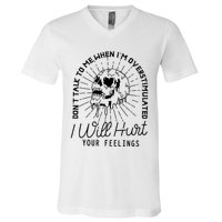 DonT Talk To Me When IM Overstimulated Skeleton Halloween V-Neck T-Shirt