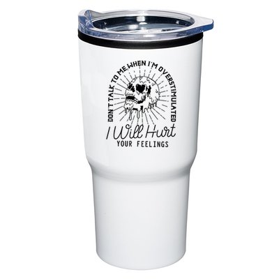 DonT Talk To Me When IM Overstimulated Skeleton Halloween Tumbler