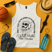 DonT Talk To Me When IM Overstimulated Skeleton Halloween Tank Top