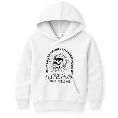 DonT Talk To Me When IM Overstimulated Skeleton Halloween Kids Hoodie