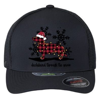 Dachshund Through The White Snow Retro Dachshund Lover Owner Meaningful Gift Flexfit Unipanel Trucker Cap