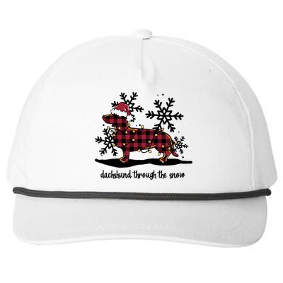 Dachshund Through The White Snow Retro Dachshund Lover Owner Meaningful Gift Snapback Five-Panel Rope Hat